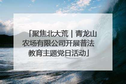 聚焦北大荒｜青龙山农场有限公司开展普法教育主题党日活动